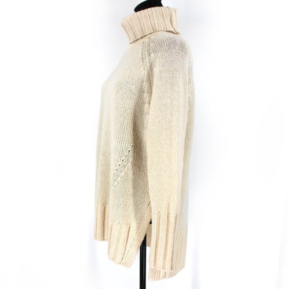 Reiss Stevie Turtleneck Sweater Mix Roll Wool Cashmere Blend Cream Tunic Medium - Picture 5 of 9